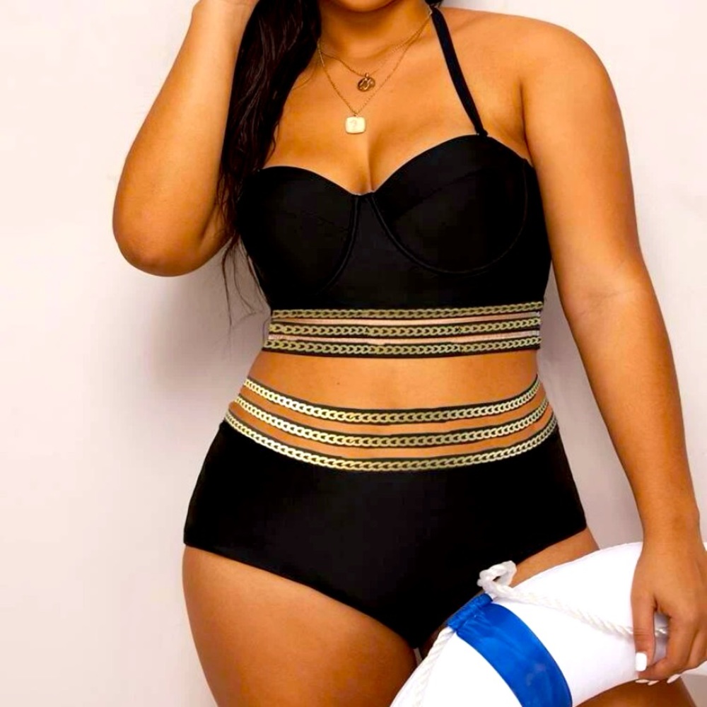 Shein 2XL high waisted underwire bikini nwt